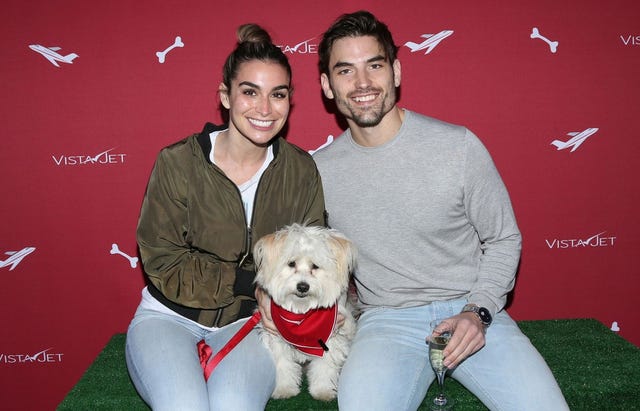 Ashley Ianconetti and Jared Haibon with their dog