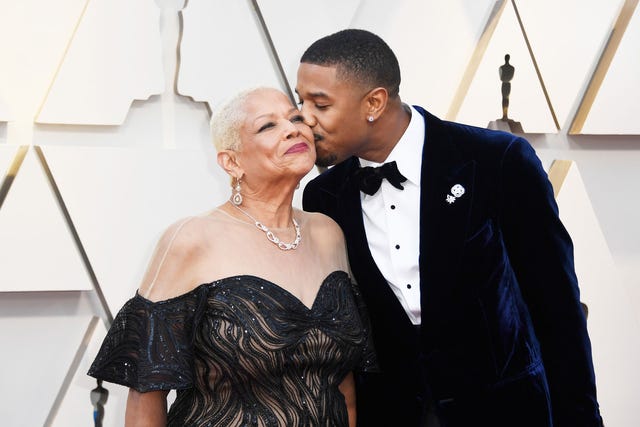 Michael B. Jordan and his mom at 2019 oscars