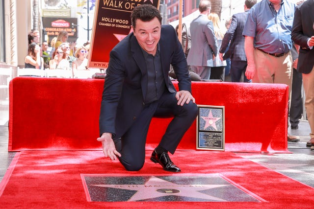 Seth MacFarlane attends a ceremony at Hollywood Walk Of Fame