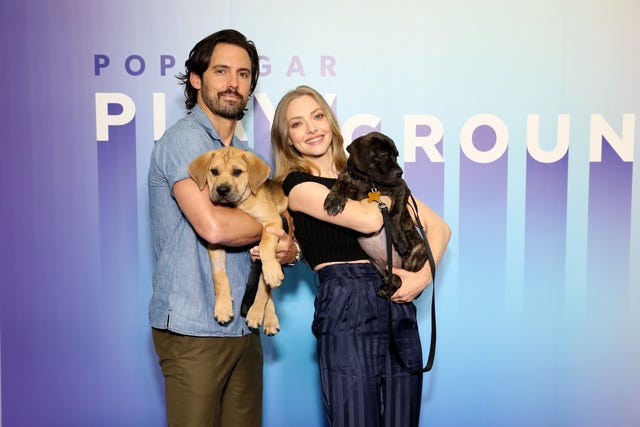 Milo Ventimiglia and Amanda Seyfried at POPSUGAR Play/Ground 2019 Day 1