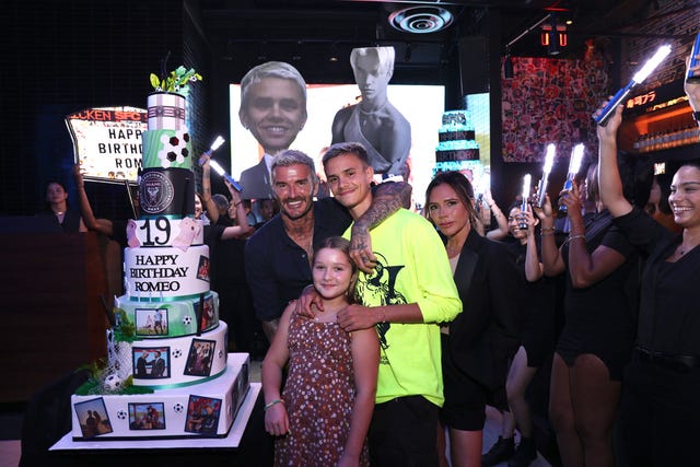 david beckham victoria beckham harper beckham romeo beckham birthday miami